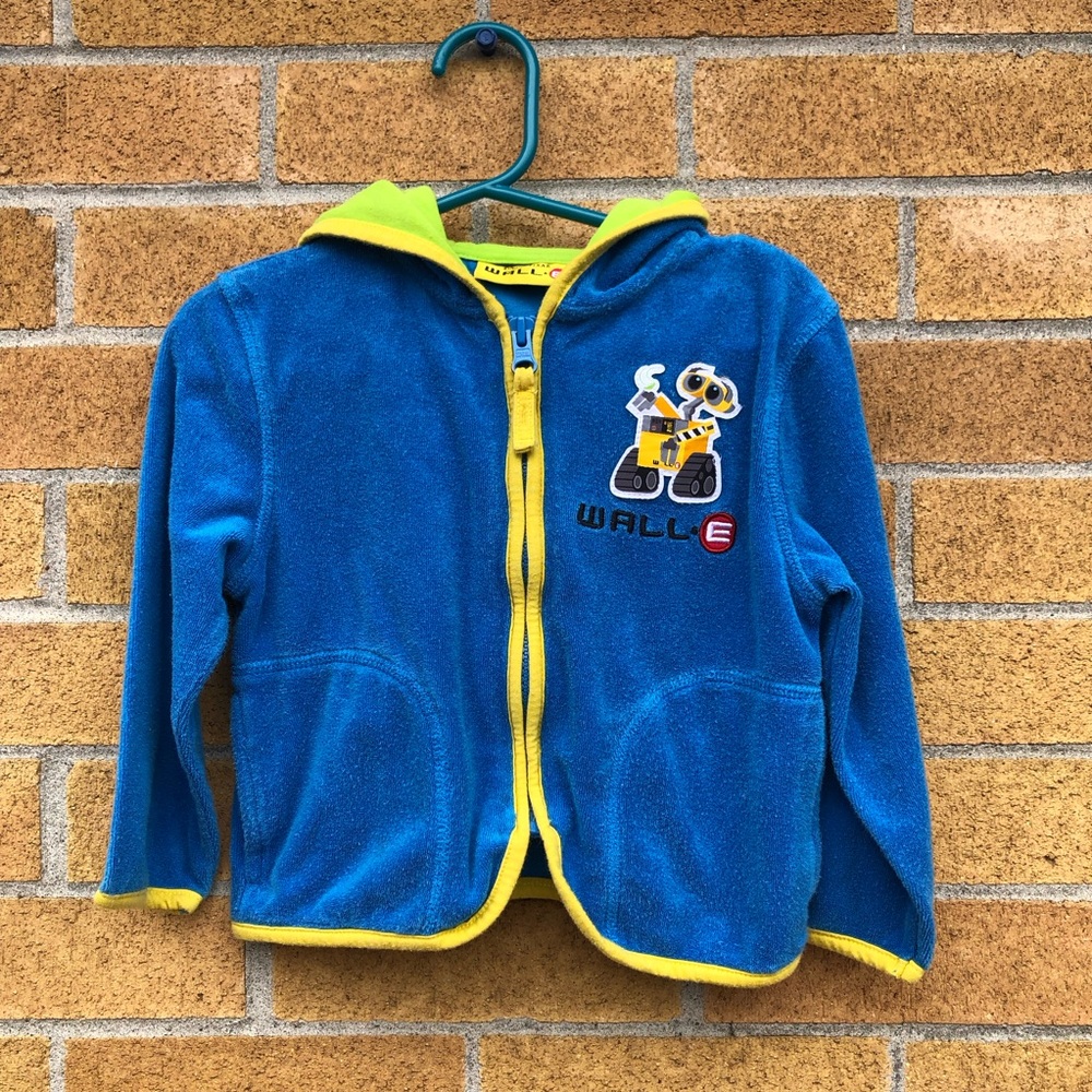 Disney•Pixar WALL•E toddler fleece terry cloth Jacket zip-up sweater unisex sz 3